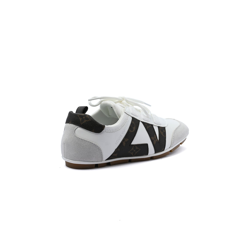Louis Vuitton Suede Calfskin LV Sneakers Woman LV-916 White&Coffee - 2