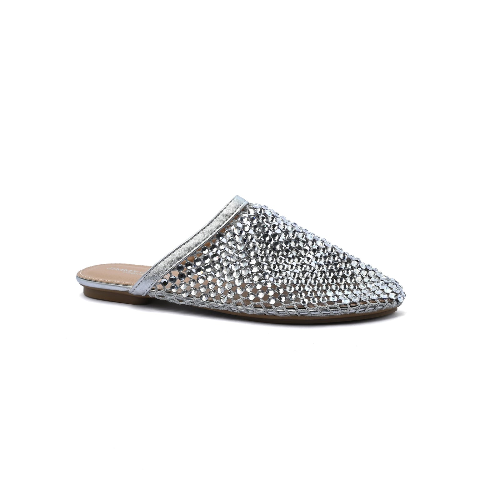 SCHUTZ SHOES Crystal-Embellished Mesh Flat Mules Woman EM-71 Silver - 1