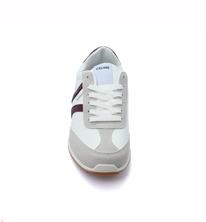 Celine Jogger Triomphe Signature Suede Sneakers Woman CL-919 White - 3