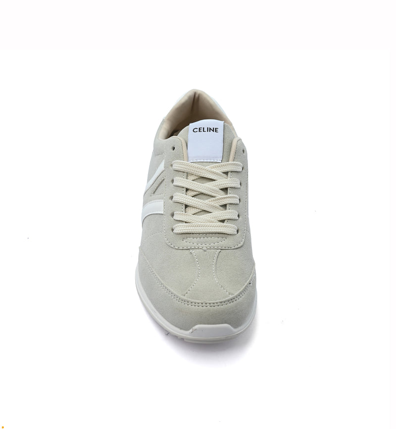 Celine Jogger Triomphe Signature Suede Sneakers Woman CL-919 Beige - 3