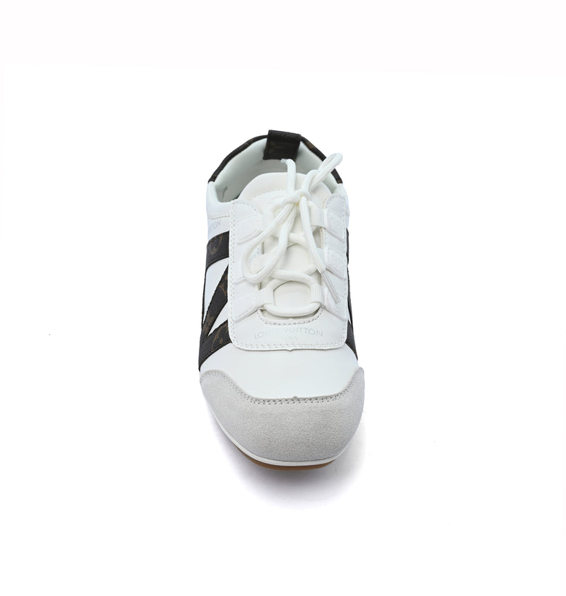 Louis Vuitton Suede Calfskin LV Sneakers Woman LV-916 White&Coffee - 3
