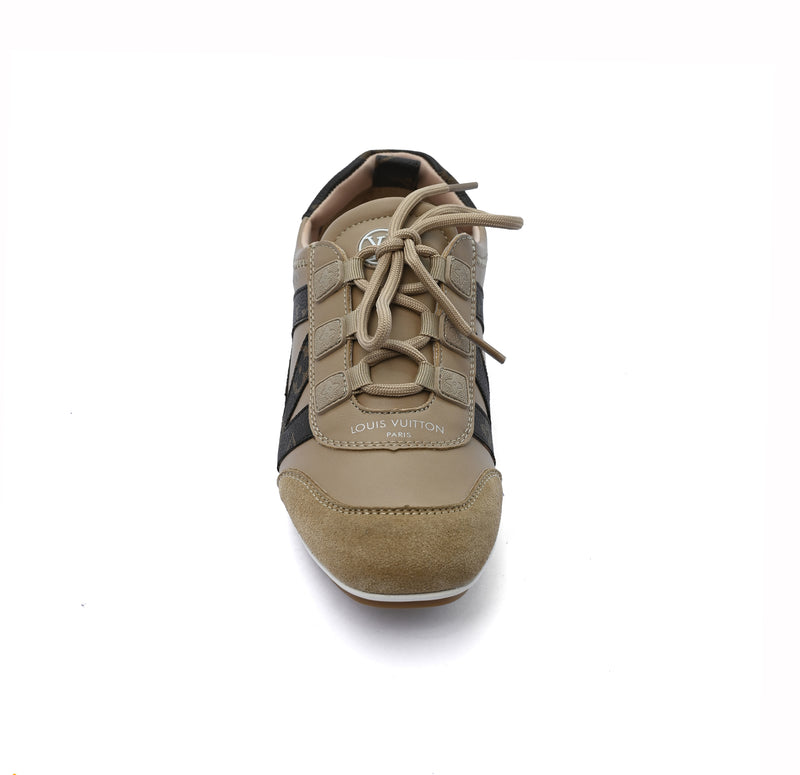 Louis Vuitton Suede Calfskin LV Sneakers Woman LV-916 Beige&Coffee - 3