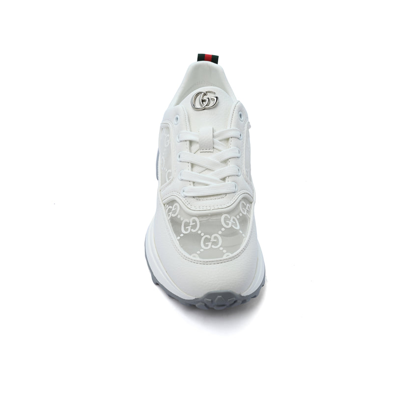 Gucci Runner Suede-Trimmed Sneakers Woman GU-23 White - 3