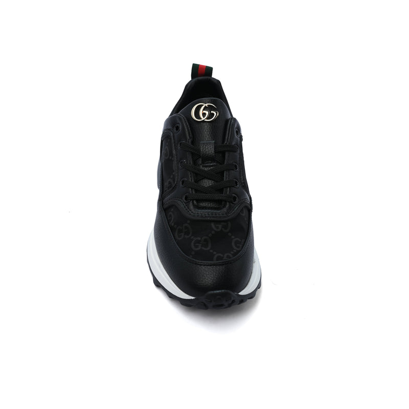 Gucci Runner Suede-Trimmed Sneakers Woman GU-23 Black - 3