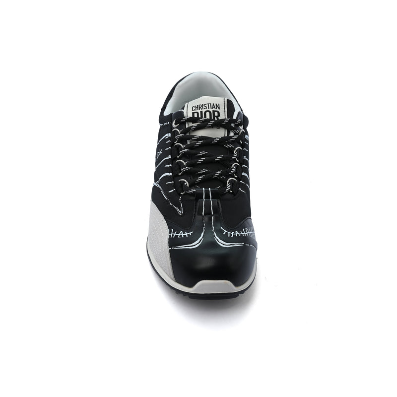 DIOR Calfskin D-Sketch White Nylon Sneakers Woman DO-921 Black - 3