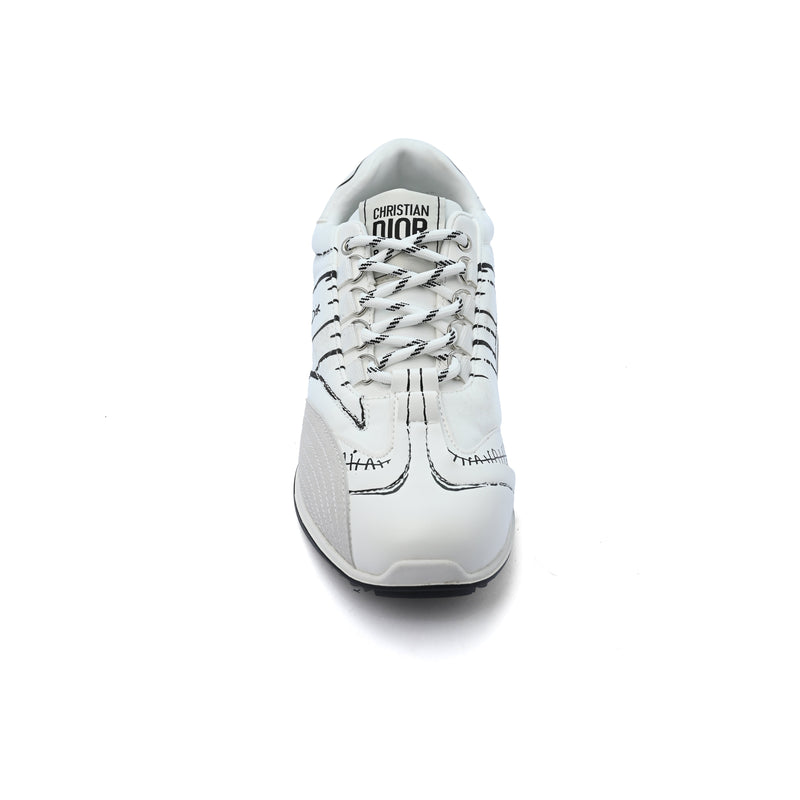 DIOR Calfskin D-Sketch White Nylon Sneakers Woman DO-921 White - 3