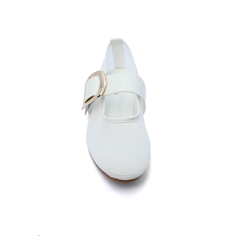 Miu Miu mesh flat ballet shoes with distinctive details Woman SW-713 White - 3