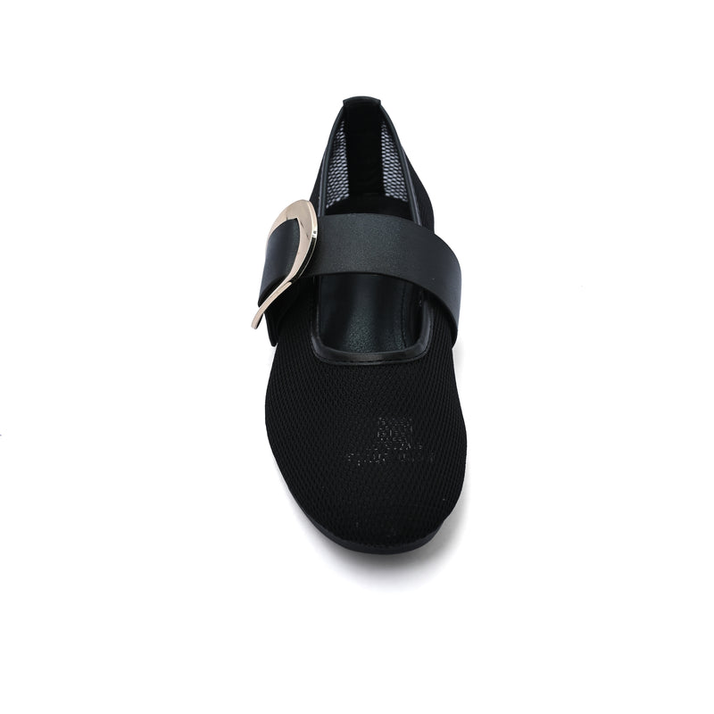 Miu Miu mesh flat ballet shoes with distinctive details Woman SW-713 Black - 3