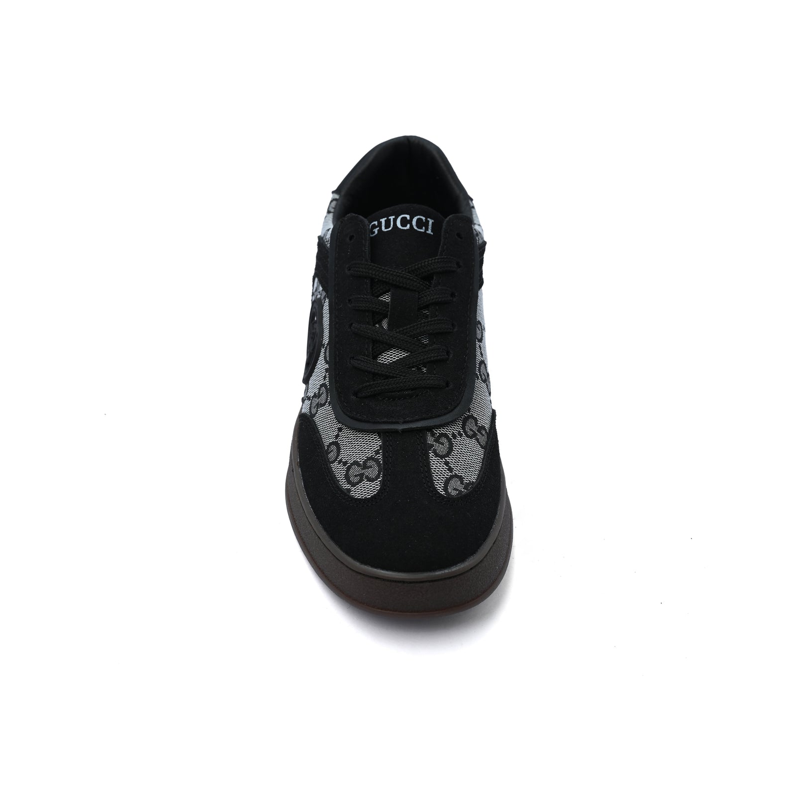 Gucci Interlocking G Suede Canvas Sneakers Woman GU-26 Black - 3