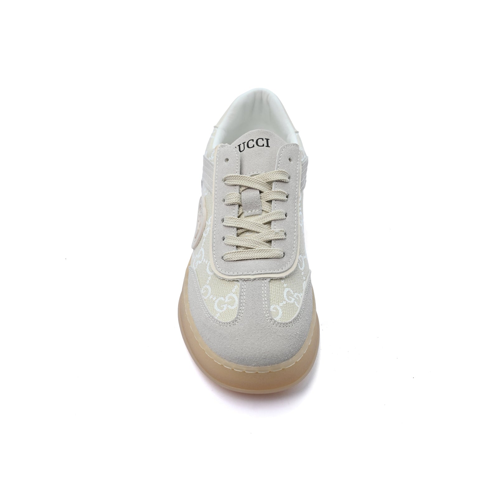 Gucci Interlocking G Suede Canvas Sneakers Woman GU-26 Light Beige - 3