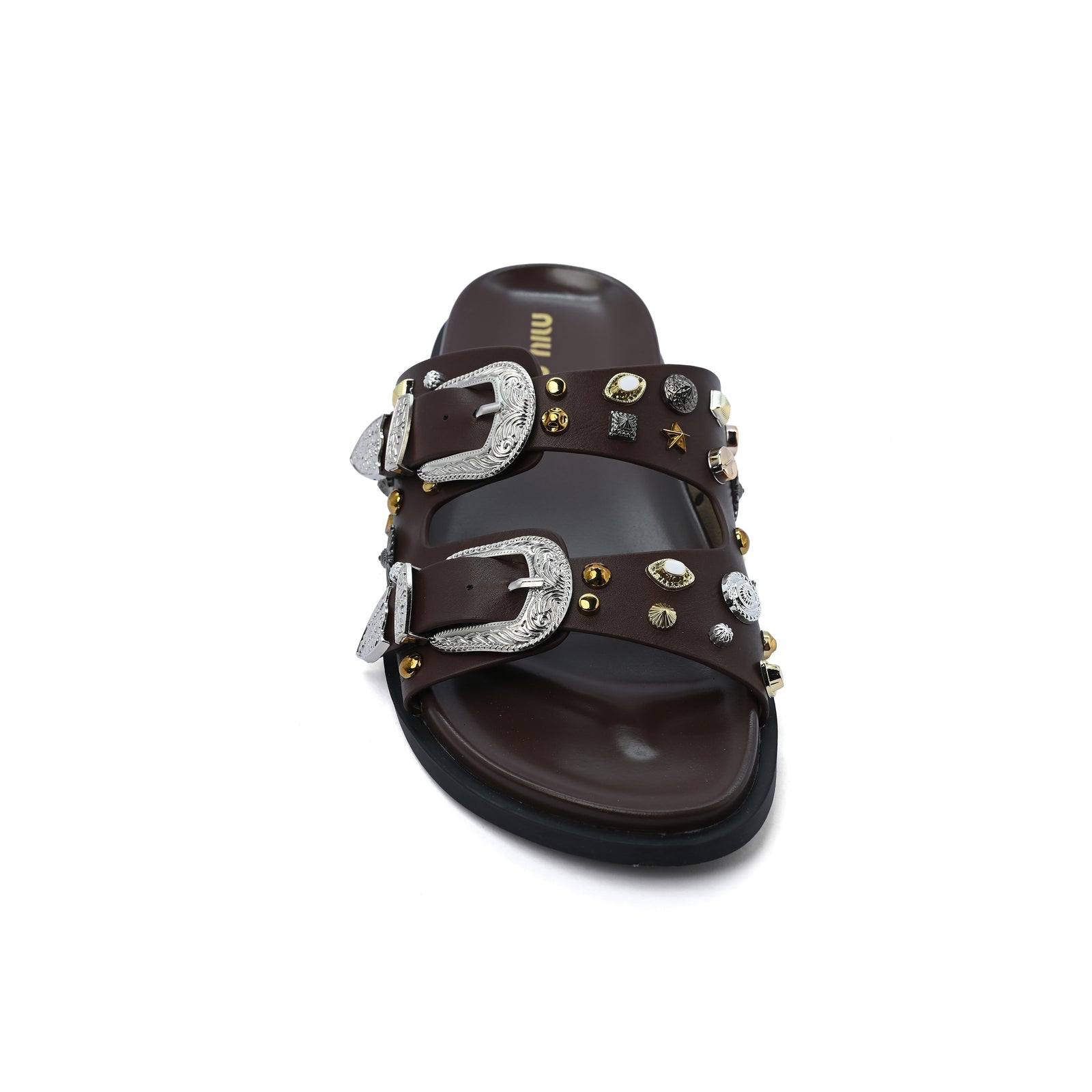 Miu Miu Toga Virilis Pulla Sandals Buckle Detailed Woman VK-129 Coffee - 3