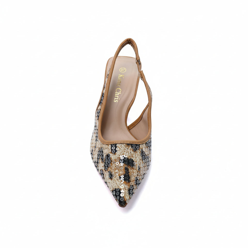 Betsey Johnson SB-Clark Leopard - Rhinestone Pumps Woman MA-811 Camel - 3
