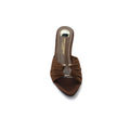 Saint Laurent Jerry 60 Mules Satin High Heel Sandals Elegant Commuter Woman VI-199 Brown - 3