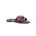 Hermès Giulia Oran Flat Sandals Plated Kelly Buckle Women H9-32 Burgundy - 1
