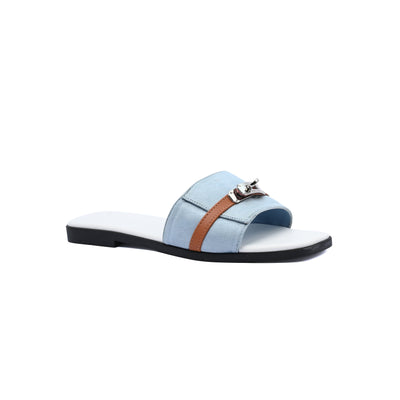 Hermes Giulia Sandal In Suede Goatskin And Calfskin With Iconic Palladium-Plated Kelly Buckle Woman H9-25 Baby Blue