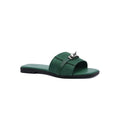 Hermes Giulia Sandal In Suede Goatskin And Calfskin With Iconic Palladium-Plated Kelly Buckle Woman H9-25 Green - 1
