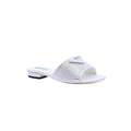 Prada Satin Crystal Logo Slide Embellished Sandals Woman 5566 Silver - 1