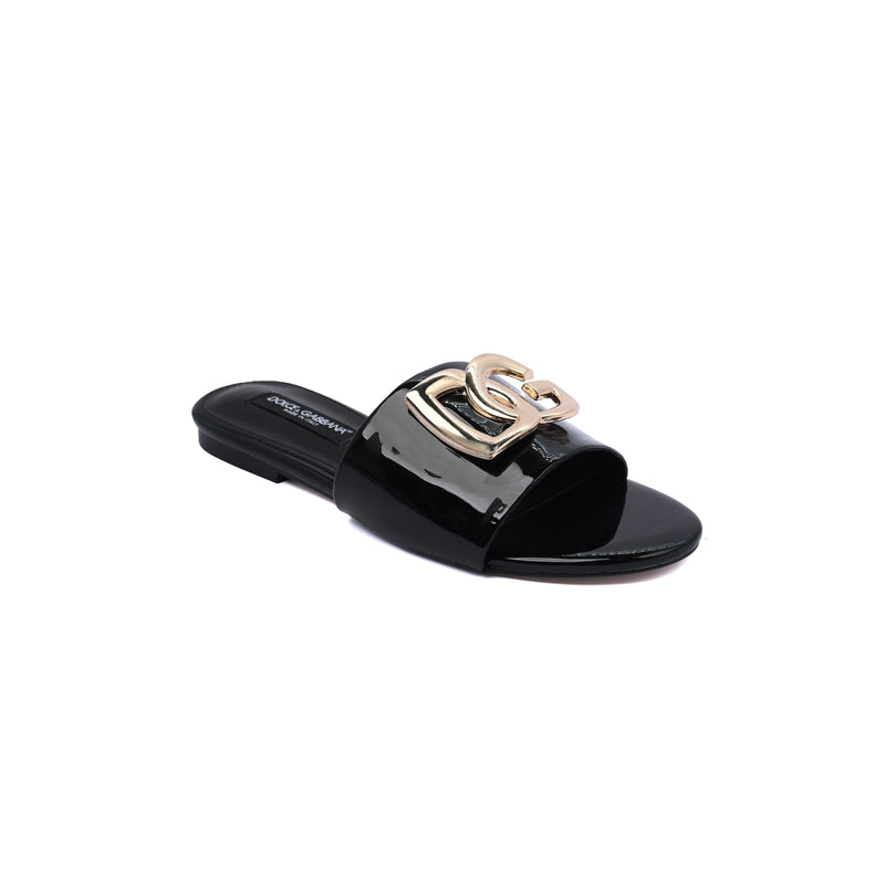 Dolce&Gabbana Loved DG logo flat sandals for Woman 1892 Black - 2