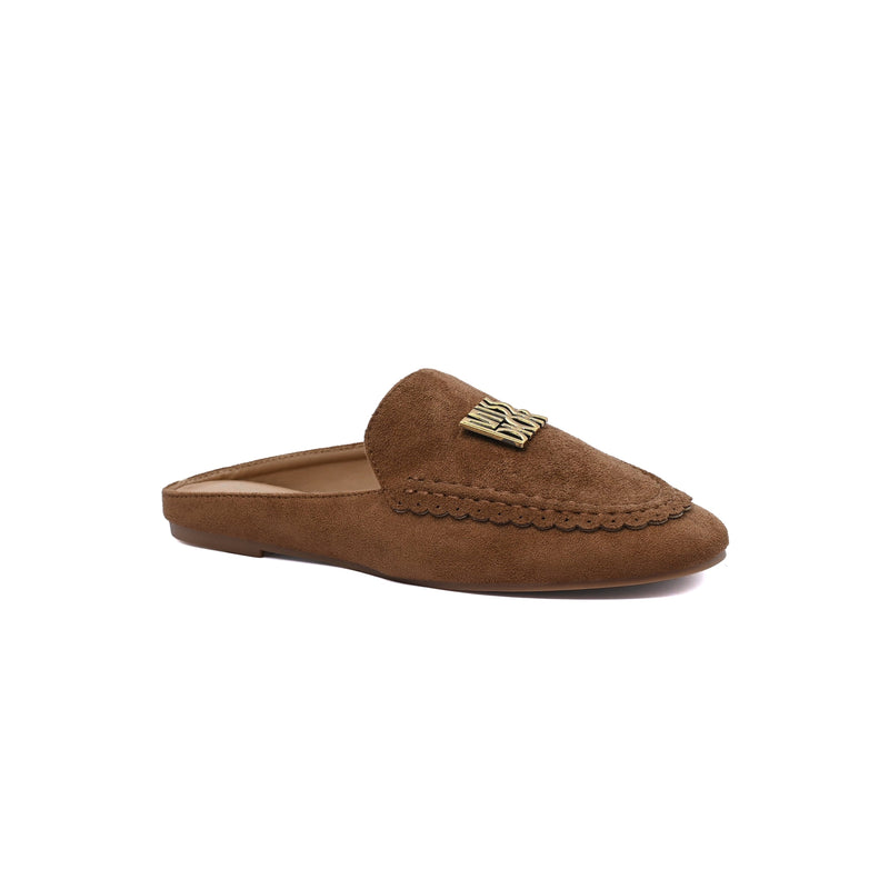 Miss Dior logo plaque trim Loafers Slip-On Mules Woman EM-73 Camel - 1