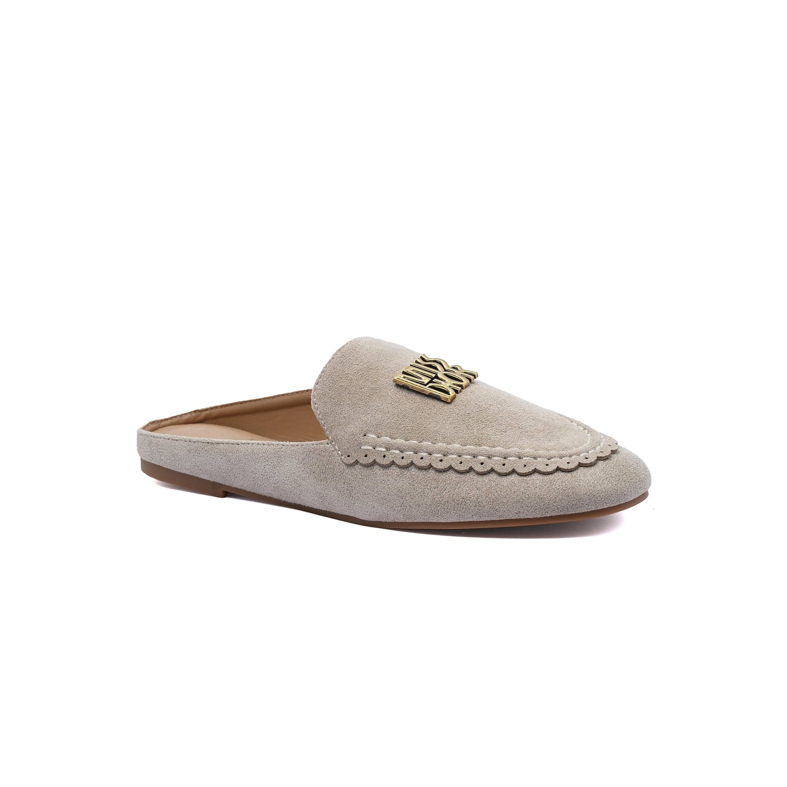 Miss Dior logo plaque trim Loafers Slip-On Mules Woman EM-73 Light Beige - 1