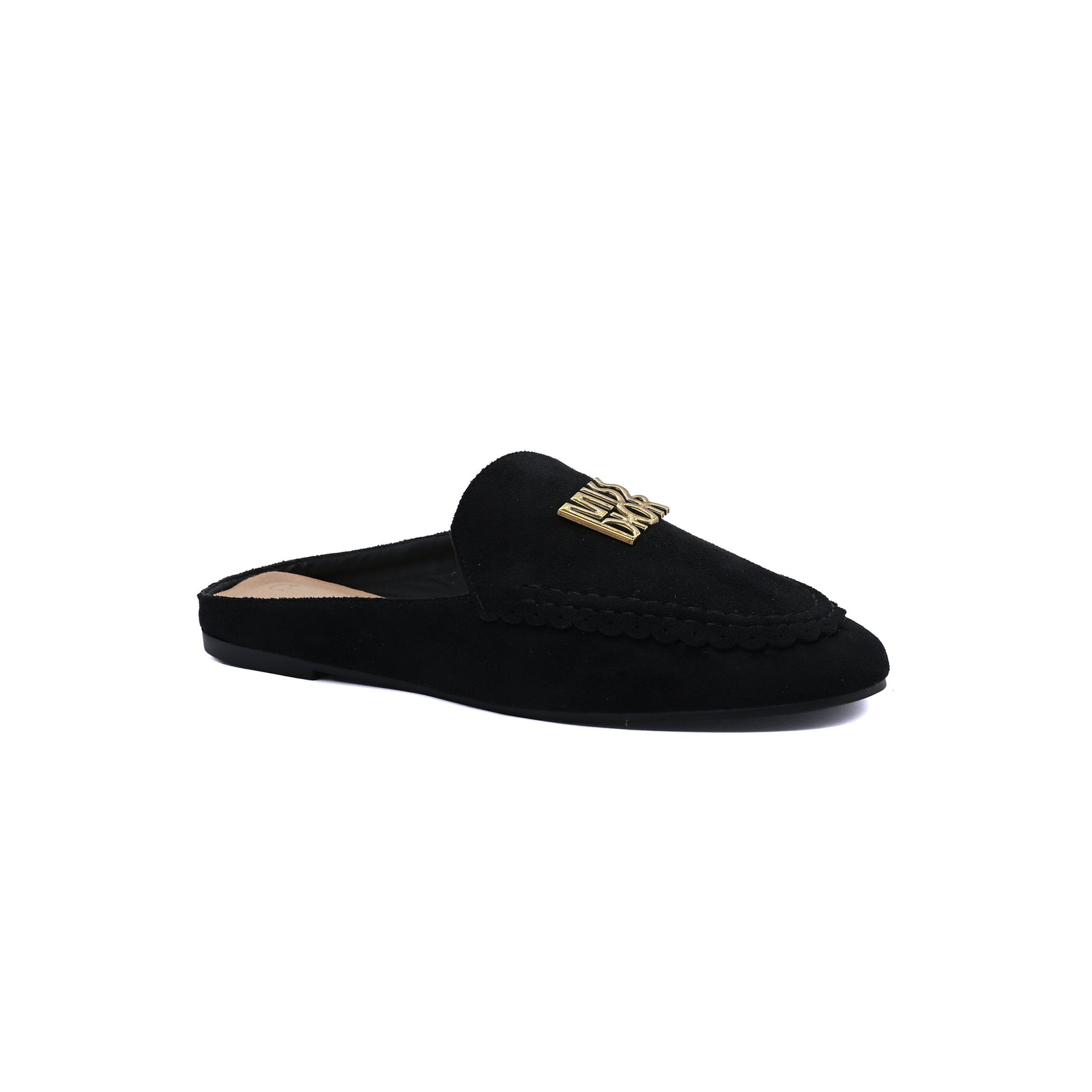 Miss Dior logo plaque trim Loafers Slip-On Mules Woman EM-73 Black - 1