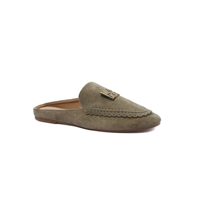 Miss Dior logo plaque trim Loafers Slip-On Mules Woman EM-73 Olive