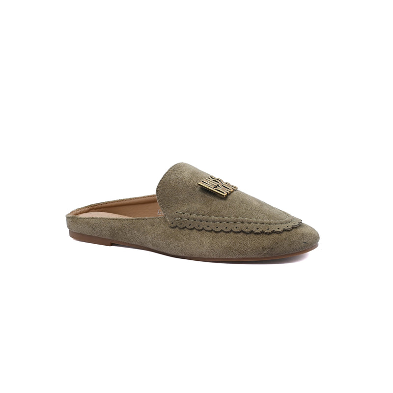 Miss Dior logo plaque trim Loafers Slip-On Mules Woman EM-73 Olive - 1