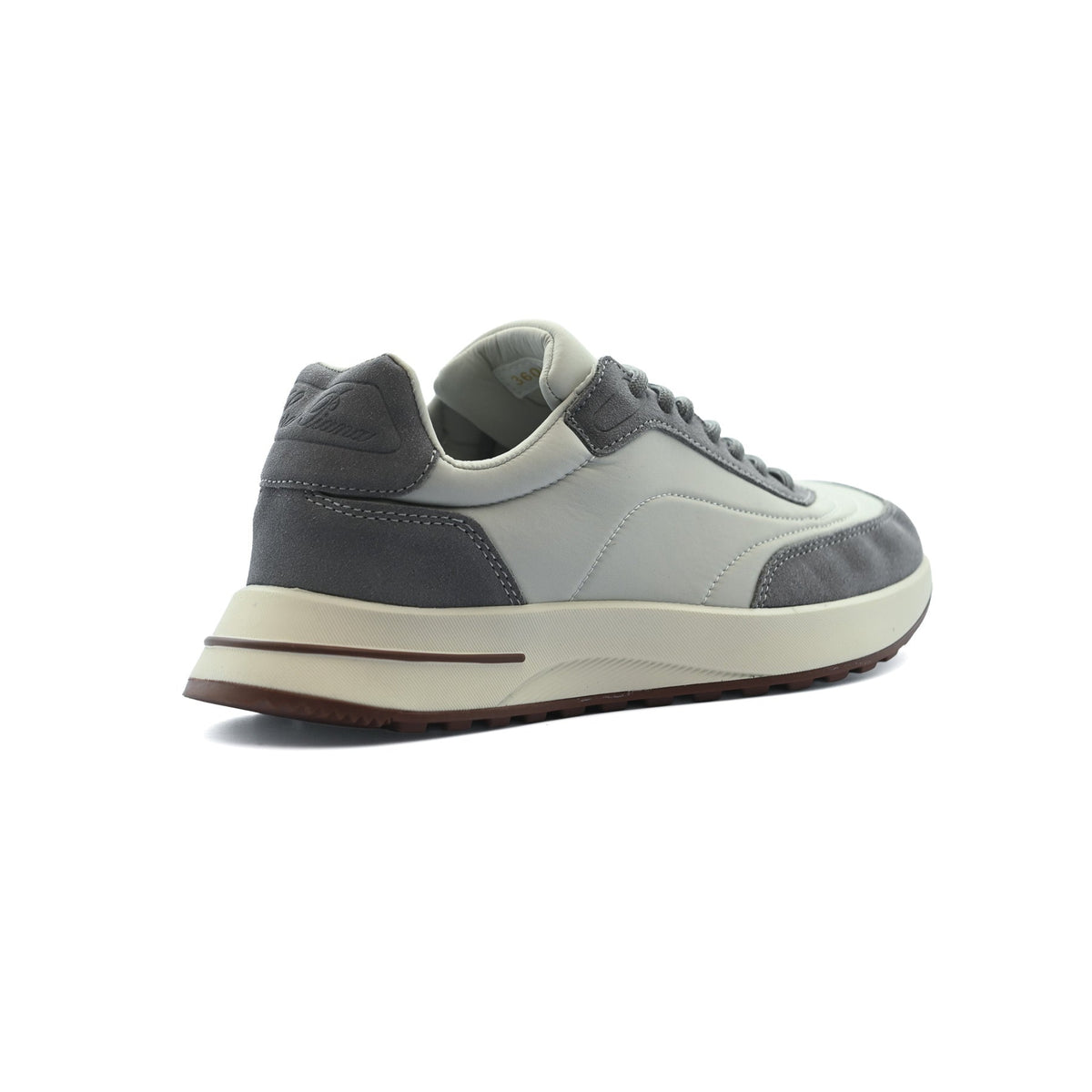 Loro Piana Premium Quality Man sneaker blend of nylon and suede accents, featuring a padded tongue, a lace-up closure, and a rubber sole 360LP. - 11