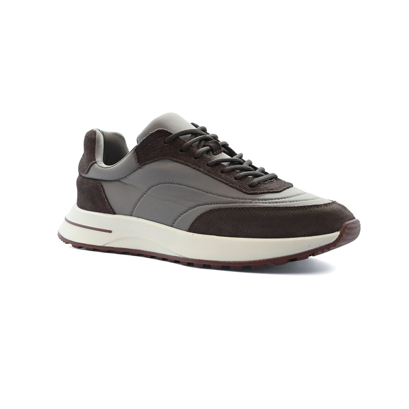 Loro Piana Premium Quality Man sneaker blend of nylon and suede accents, featuring a padded tongue, a lace-up closure, and a rubber sole 360LP. - 7