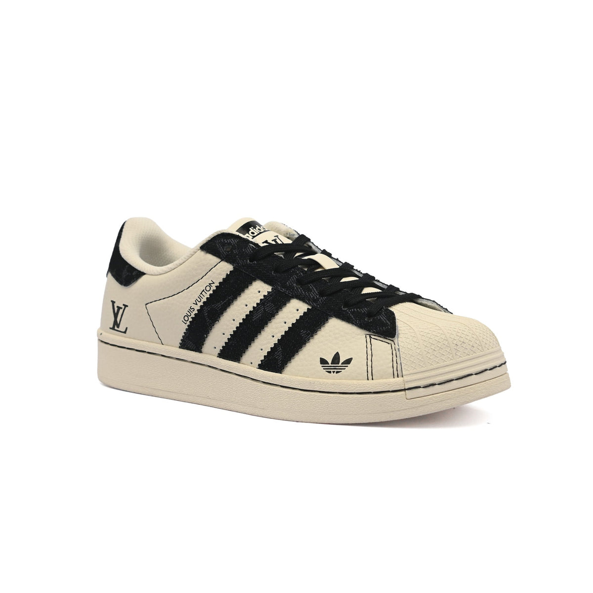 Adidas Superstar sneaker featuring Louis Vuitton branding on the side stripe Woman AD8008 - 1