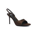 Zara crystals across  Heeled Sandal in Brown Woman 3059-5A - 1