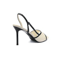 Zara Patent-Effect Heeled Sandals in a beige and black colour-block design 3059-7 - 2