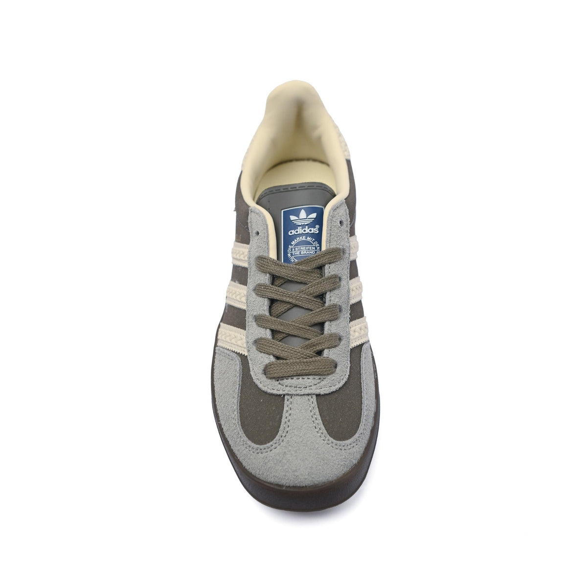 The Adidas Gazelle Woman Indoor features a grey suede upper and a semi-translucent rubber outsole IF1807-W - 3