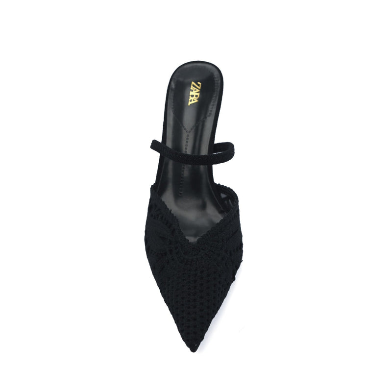 Zara high-heeled shoes stiletto style with a pointed toe crafted from crochet 8326-5 - 6