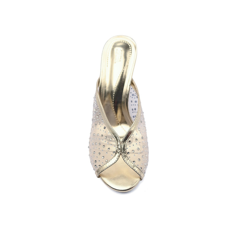 Zara woman high-heeled crystal-embellished mesh design 3059-8 - 3