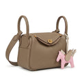 Hermès Etoupe Clemence Mini Bag Lindy 20 Gold Hardware Length 13 cm - Width 19 cm Mirror Woman H278 Khaki - 2
