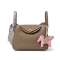 Hermès Etoupe Clemence Mini Bag Lindy 20 Gold Hardware Length 13 cm - Width 19 cm Mirror Woman H278 Khaki - 1