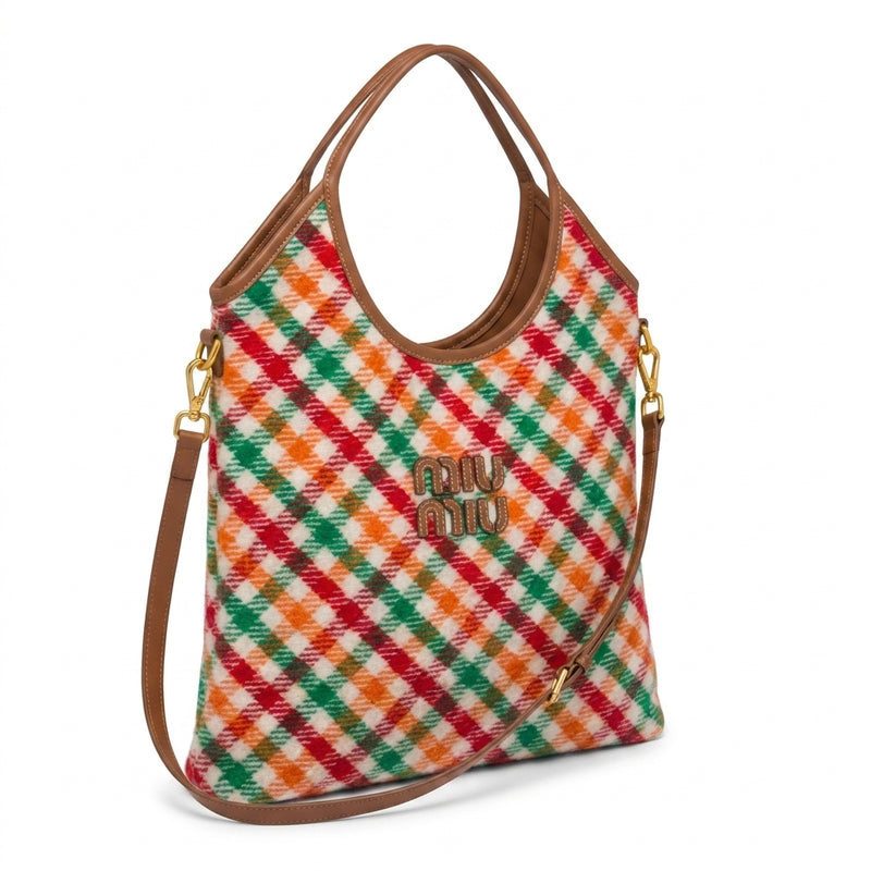 Miu Miu Ivy canvas and leather bag for Women Mirror Length 40 cm - Width 32 cm 2582 Multicolor - 2