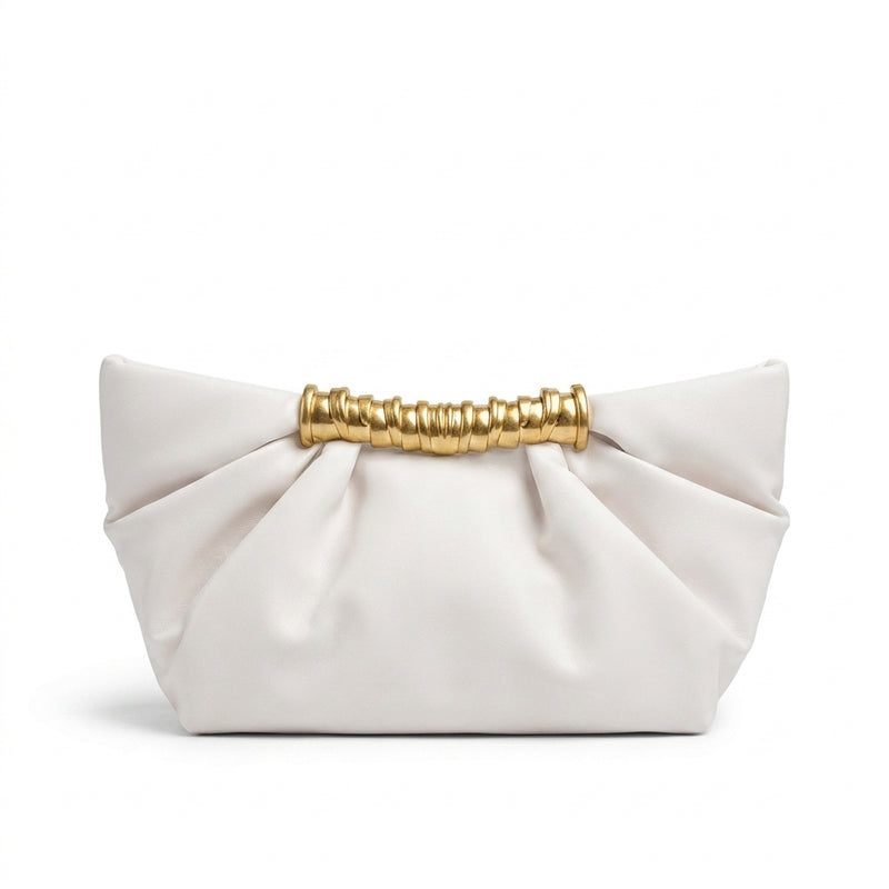 JW PEI - Leia Pleated Clutch in Vegan Leather 15 cm - Width 20 cm Mirror Woman 006 White - 3