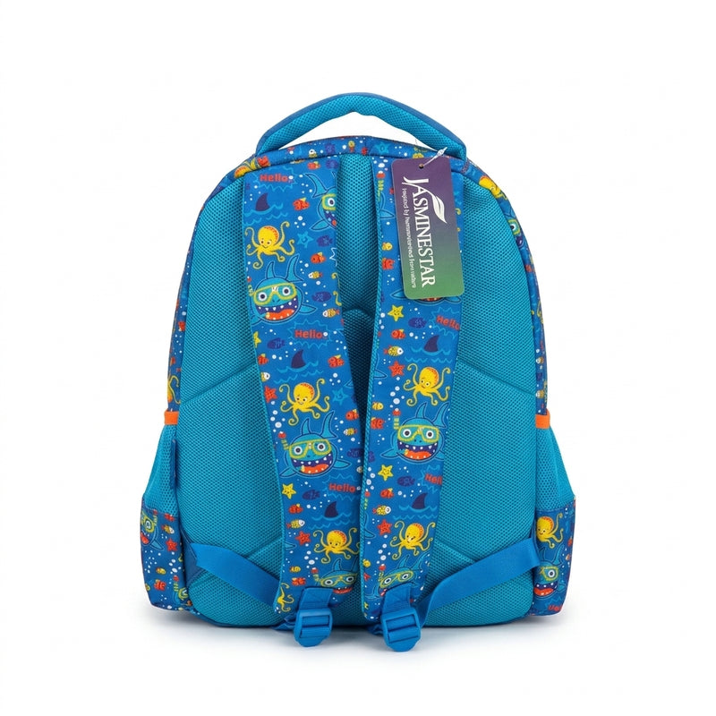 Jasminestar 3PCS Backpacks Drawing Of A Shark School Backpacks For Students Kids 2969 Blue - 4
