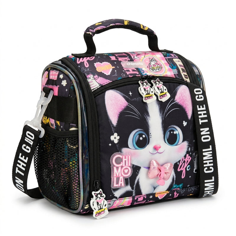 Chimola Gatito With a cat design Bag School Kids Size (18) 2978 Black - 6