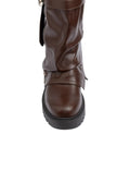 Dial Belt Heel Half Boots High Quality with Buckle Detail Woman 12500H027 Brown - 7