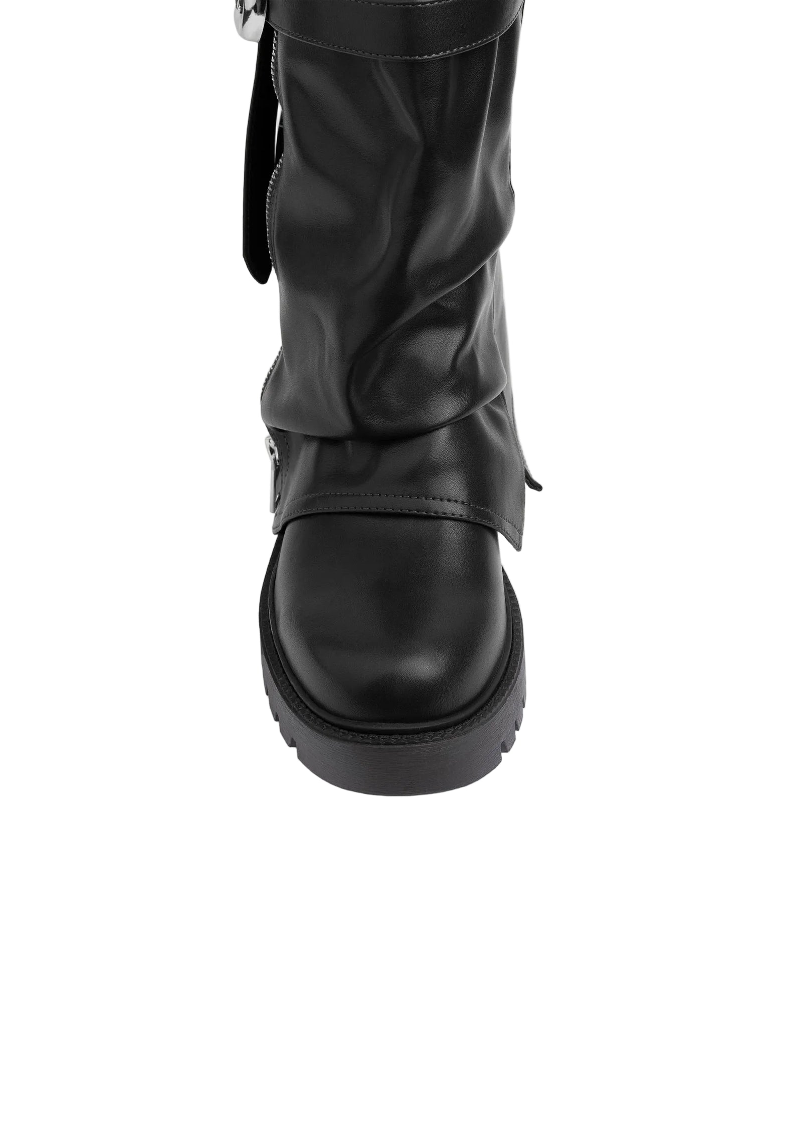 Dial Belt Heel Half Boots High Quality with Buckle Detail Woman 12500H027 Black - 7