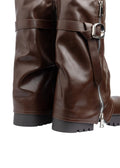 Dial Belt Heel Half Boots High Quality with Buckle Detail Woman 12500H027 Brown - 5