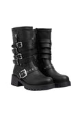 Atlas Buckle Combat Half Boots High Quality with Buckle Detail Woman 125000H07 Black - 4