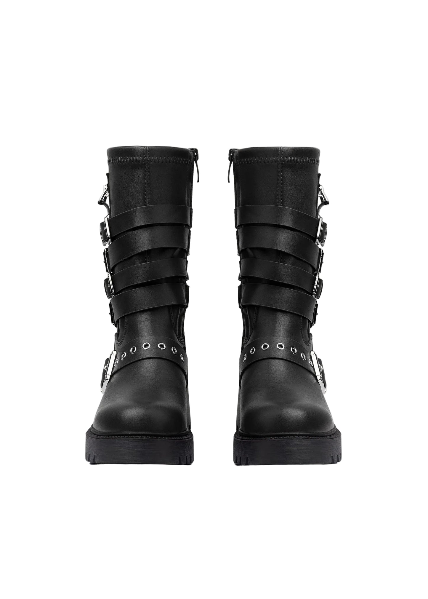 Atlas Buckle Combat Half Boots High Quality with Buckle Detail Woman 125000H07 Black