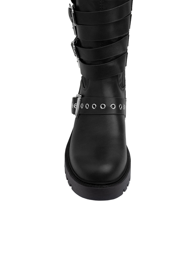 Atlas Buckle Combat Half Boots High Quality with Buckle Detail Woman 125000H07 Black - 7