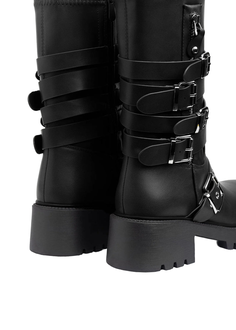 Atlas Buckle Combat Half Boots High Quality with Buckle Detail Woman 125000H07 Black - 5