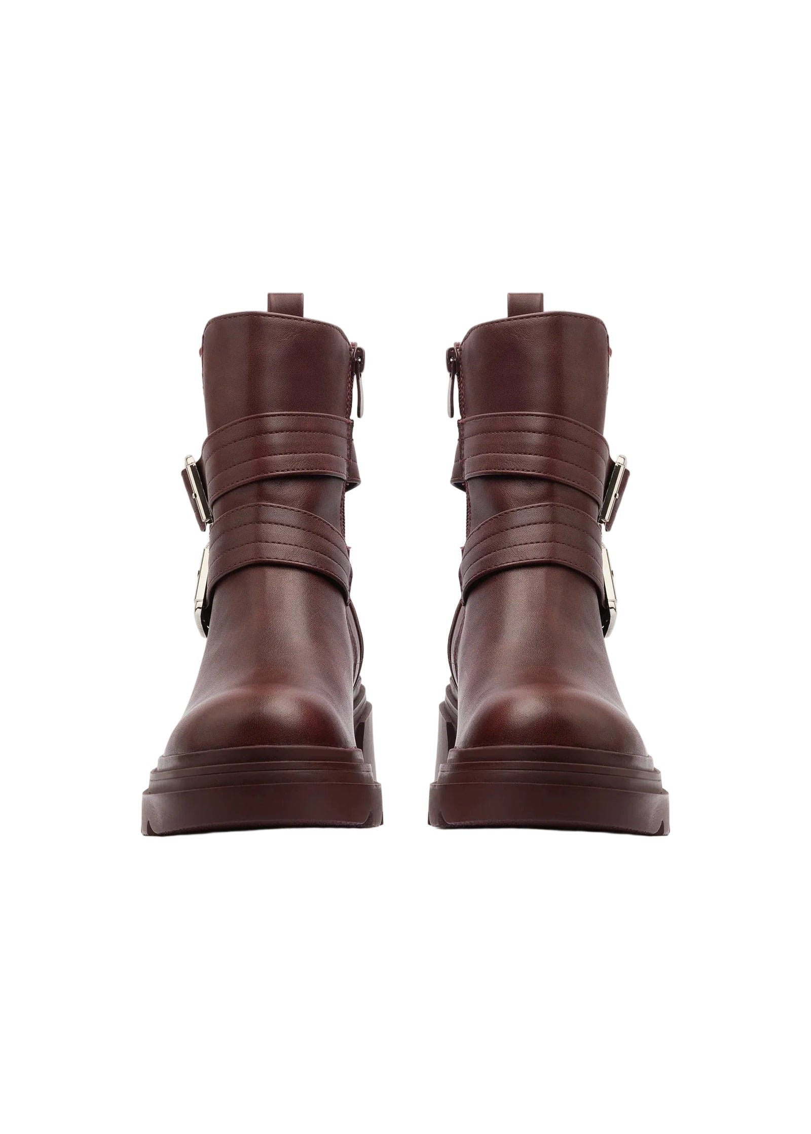 Atlas Buckle Combat Half Boots High Quality with Buckle Detail Woman 17726AH4 Maroon - 6