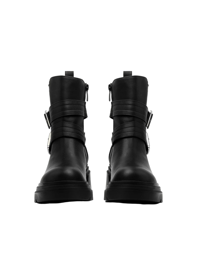 Atlas Buckle Combat Half Boots High Quality with Buckle Detail Woman 17726AH4 Black - 6